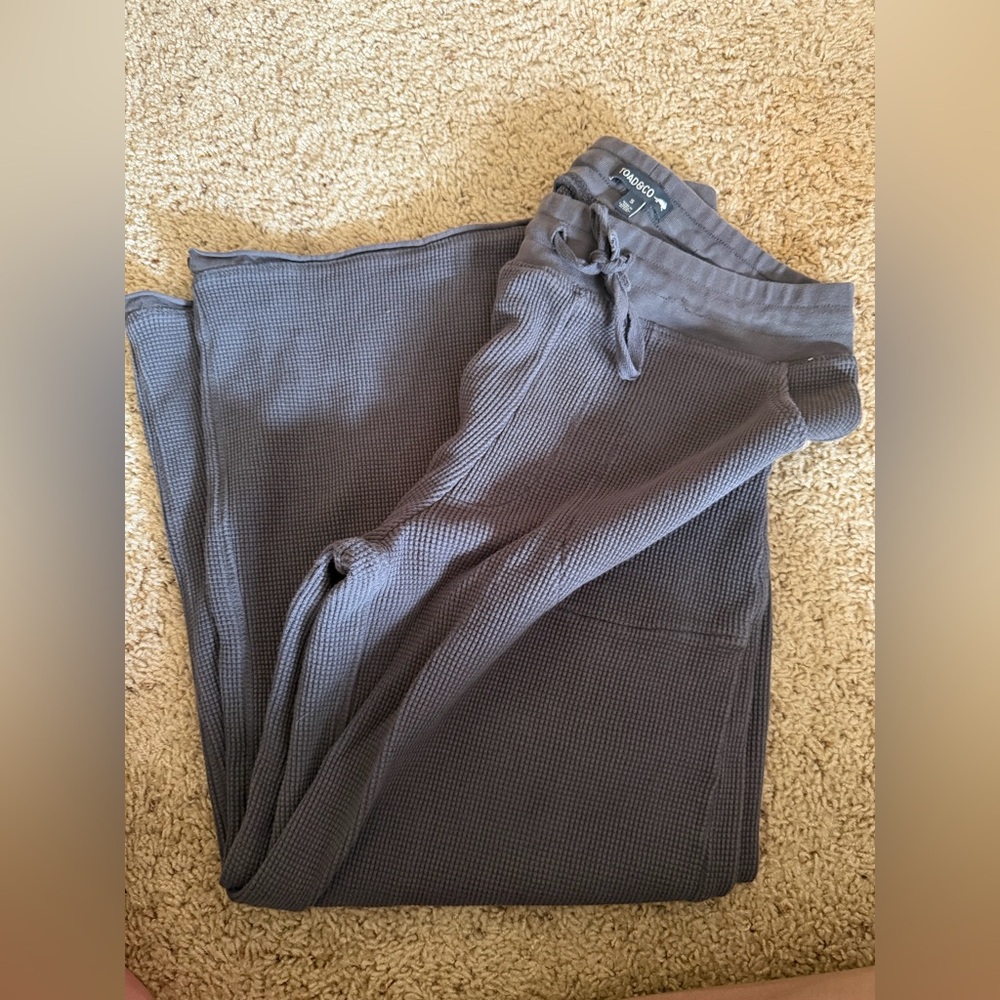 Toad and Co Waffle Knit Drawstring Pants - Gray